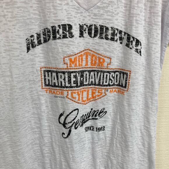 New Harley Davidson Tee V Neck Women's XL - Picture 3 of 7